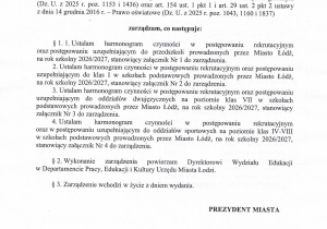Zarządzenie Prezydent Miasta Łodzi