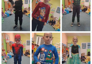 Dzieci w przebraniach postaci z bajek - Kot, Psi patrol, Halk, Spider-Man, Super Mario, Anna