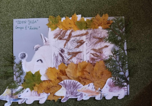 Jeż - praca plastyczna.