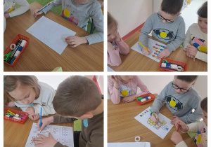 Dzieci wykonują zadania matematyczne w ramach udziału w olimpiadzi