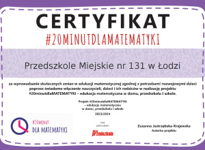 Projekt 20 minut dla matematyki