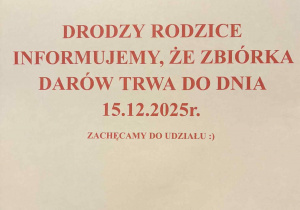 Informacja o terminie zbiórki