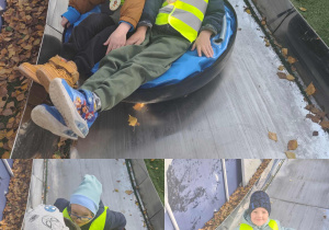 Zjazd dzieci na pontonach.