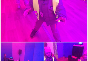 Dzieci tańczą na dyskotece.