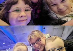 Dzieci wraz z Panią pozują do wspólnej fotografii.