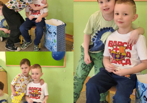 kolaż zdjęć - dzieci składają życzenia