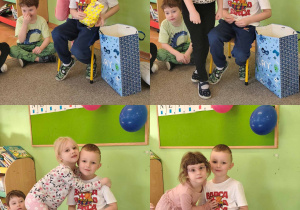 kolaż zdjęć - dzieci składają życzenia