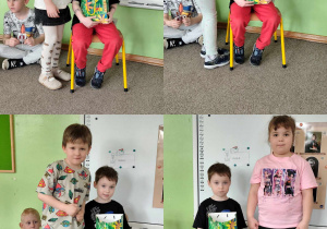 kolaż zdjęć- dzieci pozują z solenizantem