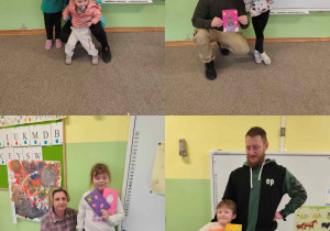 kolaz zdjęć z rodzicami oraz dziećmi - pokaz pięknych kartek