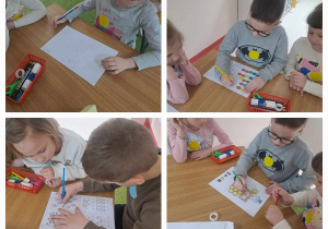 Dzieci wykonują zadania matematyczne w ramach udziału w olimpiadzi