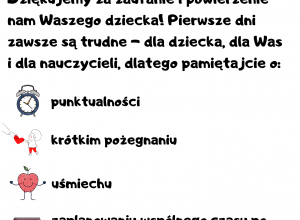 Ważne informacje dla rodziców dzieci nowo przyjętych do przedszkola